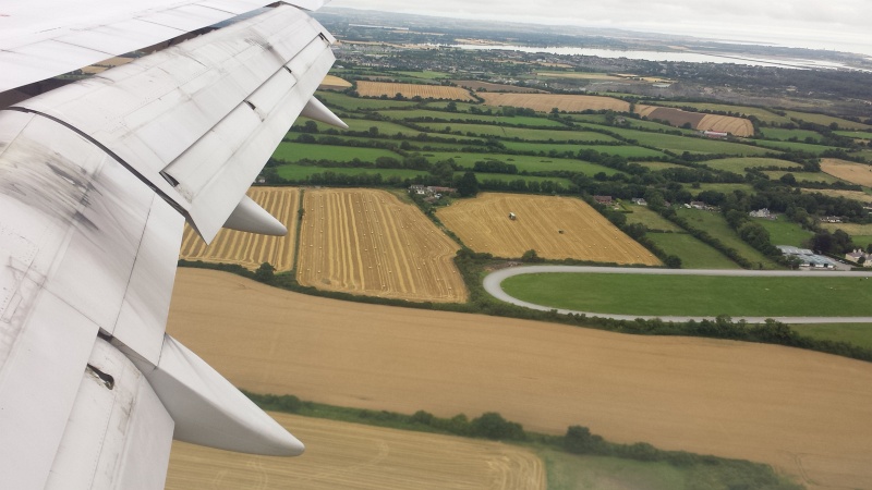 2013-08-22 09.55.03.jpg - Plane close to landing in Dublin - green pastures as far as the eyes can see!